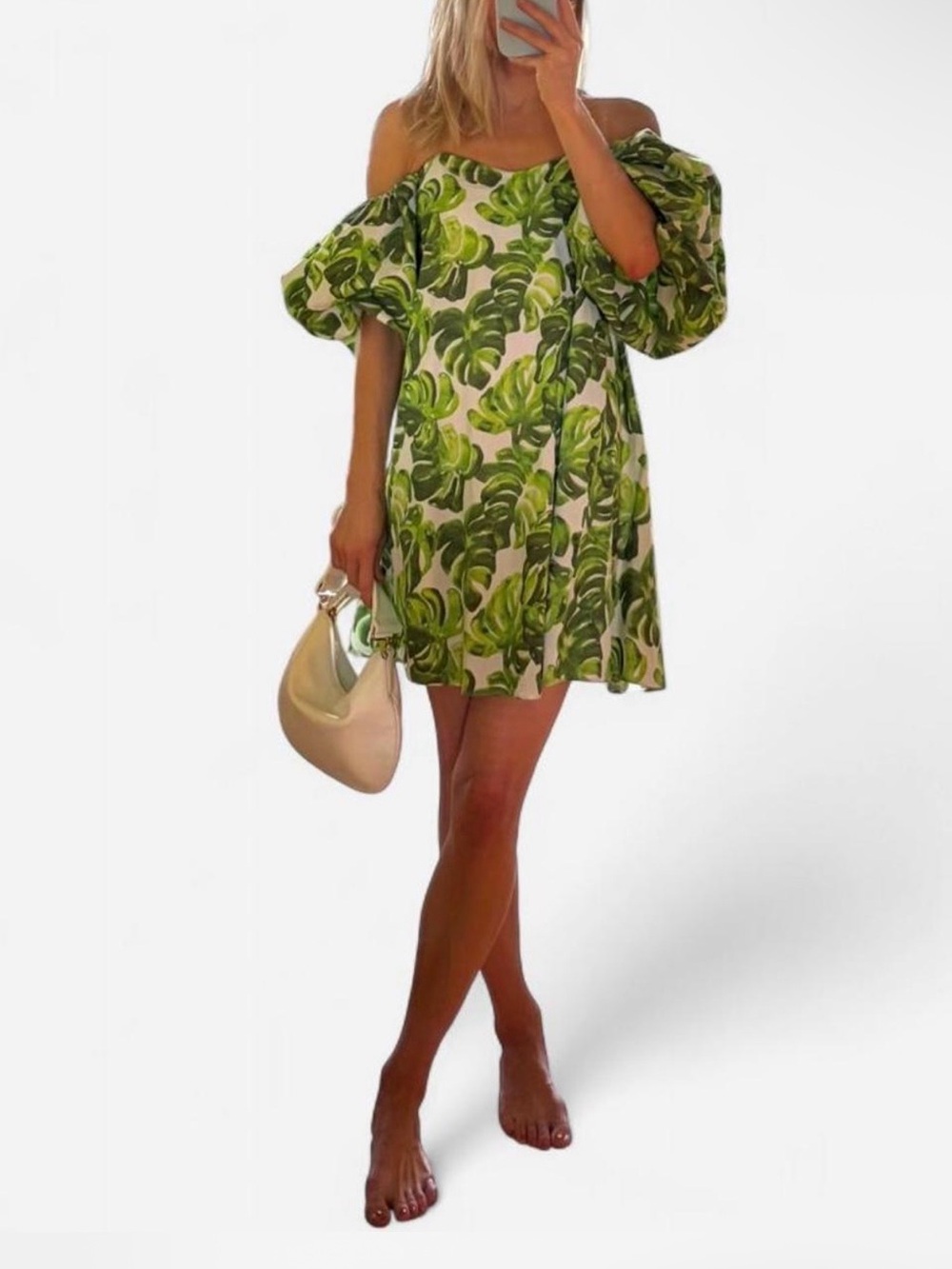 Caroline Constas Palmer off shoulder mini dress